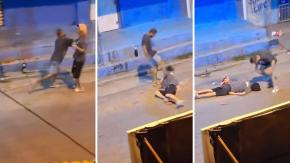 Captan brutal golpiza de venezolano a chileno en Paraguay: lo botó y pateó en la cabeza