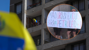 “Maduro es la excusa para el petróleo”: Registran manifestación frente a embajada de EE.UU. en Chile “Maduro es la excusa para el petróleo”: Registran manifestación frente a embajada de EE.UU. en Chile