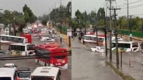 VIDEO | Los impactantes registros de inundación con autos atrapados en Maipú por intensas lluvias