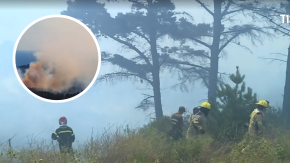 Intenso despliegue en Laguna Verde por incendio forestal: fuego amenaza casas