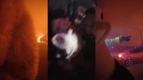 VIDEO | Así fue el rescate de Bomberos a pequeñas mellizas en medio de incendios en Penco: madre pidió que las salvaran