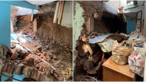 VIDEOS | Deslizamiento de tierra destruyó vivienda en Maipú tras intensas lluvias: Comedor y cocina colapsaron