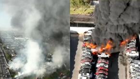 Reportan al menos tres personas heridas tras fuerte explosión y posterior incendio en Renca 