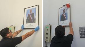 VIDEO | Con marcos diferente: Así fue el cambio de la foto presidencial en La Moneda