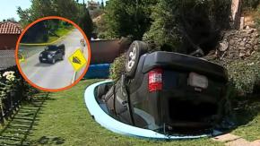 VIDEO | Automóvil iba en reversa y terminó cayendo a la piscina de una casa en Peñalolén
