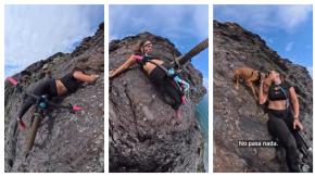 VIDEO | "No estoy muerta": Influencer española se graba mientras cae de un precipicio y genera polémica