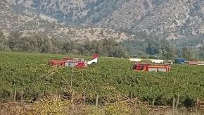 Avioneta capotó en inmediaciones de la Viña Santa Cruz durante aterrizaje