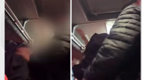 VIDEO | Hombre golpea y baja a patadas de la micro a sujeto que realizaba tocaciones a estudiante en Lota