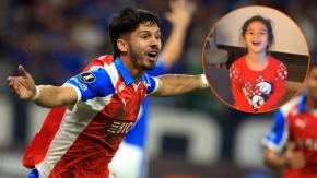 VIDEO | "¡Es él...Papá!": La reacción viral de la hija de Jimmy Martínez por su gol ante Cruzeiro