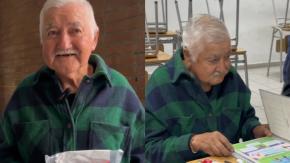 Tuvo que dejar el colegio para ayudar a su familia y hoy emociona con su regreso a las aulas a los 78 años 