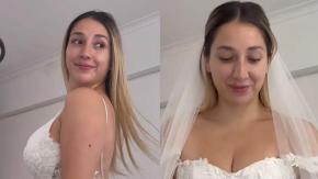 Faltan 8 meses: Carlita Inostroza sorprende al mostrar el posible vestido de novia que usará en su boda con Matt Hunter