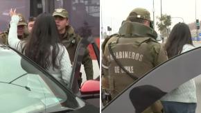 Conductora recibió multa en fiscalización, faltó el respeto a carabineros y fue detenida en vivo: su familia llegó a defenderla