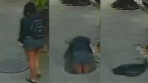 Mujer fue "tragada" por alcantarilla en Brasil