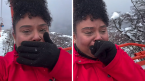 "Imposible no enamorarse": turista brasileña se hace viral tras emocionarse hasta las lágrimas al visitar la nieve en Chile