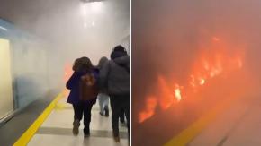 VIDEO | Así fue el inicio del incendio en estación Santa Isabel: las ruedas de un carro se consumieron por el fuego