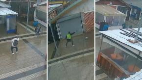 VIDEO | El momento del asalto a camión de valores en pleno barrio Franklin: un asaltante muerto y dos vigilantes heridos