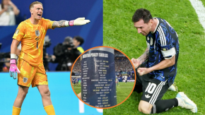 La botella de Pickford reveló cómo Inglaterra preparaba una eventual tanda de penales ante Argentina