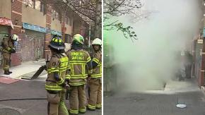 Importante emanación de humo se registra en Santiago por incendio: vecinos sintieron explosiones