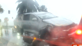 Sistema frontal provocó accidente de tránsito en Valparaíso: vehículo terminó volcado 
