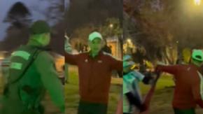 VIDEO | "Arriba España": Chileno provocó a argentinos y Carabineros tuvo que intervenir