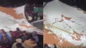 Realizaron fiesta pese a sistema frontal en Las Trancas: Carpa colapsó sobre los asistentes por el peso de la nieve
