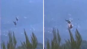VIDEO | El momento del accidente entre dos helicópteros que combatían incendios en Grecia
