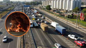 Vía local de Ruta 5 estará todo el día con tránsito suspendido por incendio en Quilicura