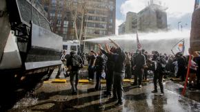 Cortes de tránsito se registran en la Alameda por manifestación de estudiantes secundarios