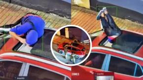 Delincuente intentó robar auto y terminó atrapado de cabeza: fue detenido