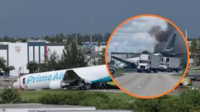 Avión se salió de la pista y entró a una carretera en Miami: Impactó a varios autos