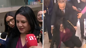 Exministra Steinert sufrió fuerte caída en su reaparición en actividades públicas