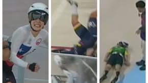 Con bicicletas rotas, atropellos y una chilena: El impactante choque en el ciclismo de los Juegos Odesur