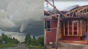 VIDEO | Nube tornádica provoca daños en viviendas y caída de árboles en la región del Maule