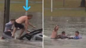 Periodista despachaba en vivo, ingresó al agua y salvó a conductor que se inundaba en Australia: Rescate se hizo viral