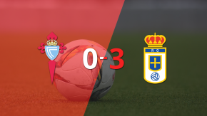 Federico Viñas anotó un doblete en la goleada 3-0 de Real Oviedo a Celta