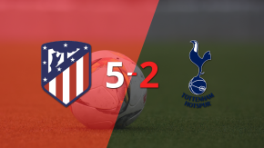 Atlético de Madrid goleó 5-2 y está a un paso de la clasificación 