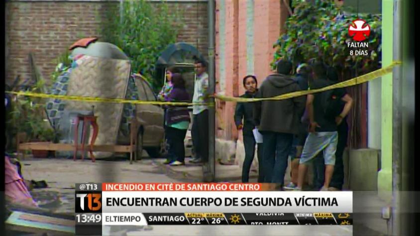 [T13 Tarde] Encuentran segundo cuerpo de víctima de incendio en cité de Santiago