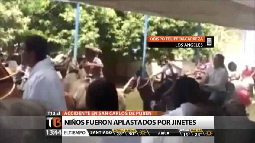 [T13 Tarde] Estampida de caballos en San Carlos de Purén casi termina en tragedia