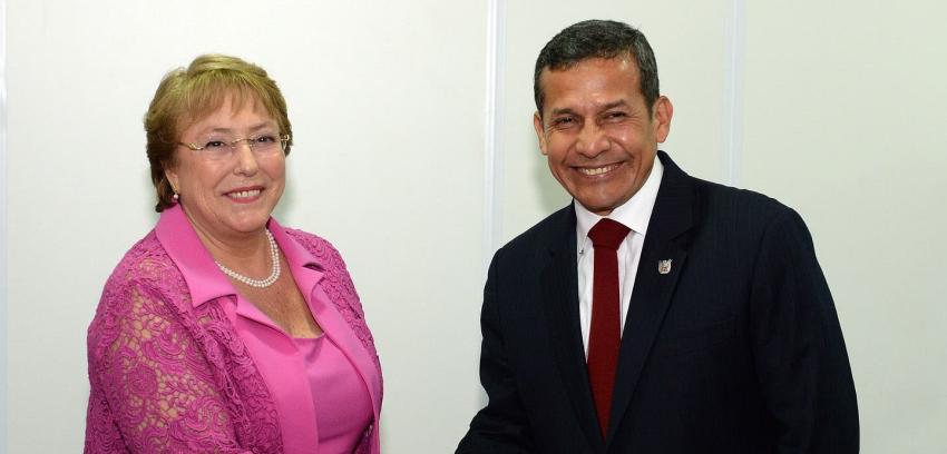 Presidenta Bachelet sostiene encuentro bilateral con Ollanta Humala