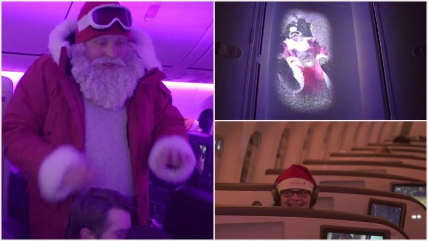 [VIDEO] Viejo Pascuero sorprende a pasajeros en pleno vuelo
