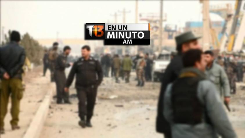 [VIDEO] #T13enunminuto: Ataque suicida contra vehículo de la UE en Afganistán y otras noticias