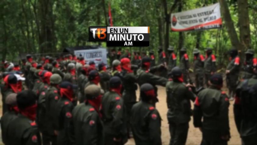 [VIDEO] #T13enunminuto: guerrilla colombiana ELN anuncia disposición al diálogo de paz