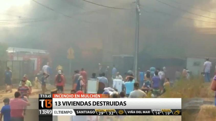 [T13 Tarde] Autoridades realizan catastro y coordinan entrega de ayuda tras incendio en Mulchén