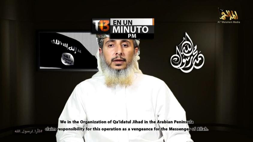 [VIDEO] #T13enunminuto: Al Qaeda se adjudica atentado contra “Charlie Hebdo”