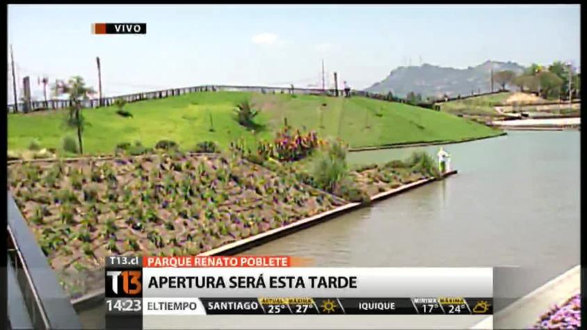 [T13 Tarde] Inauguran parque Renato Poblete al costado del río Mapocho