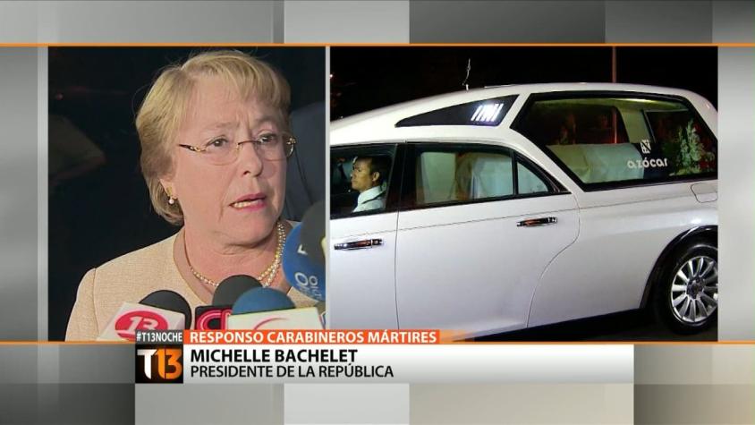 [T13Noche] Presidenta Bachelet: "Se harán todas las investigaciones para encontrar a los culpables"