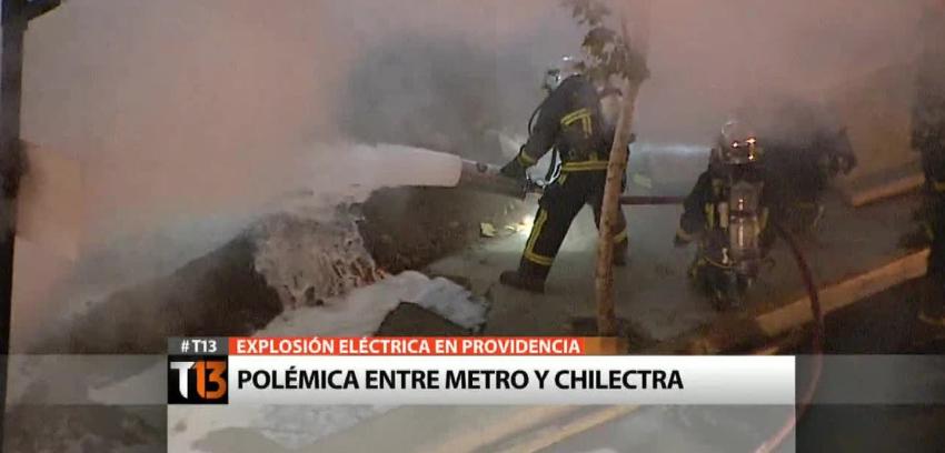 Polémica entre Metro y Chilectra por explosión en Providencia