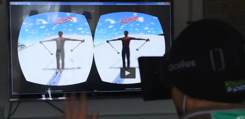 [Video] Esquiador profesional compitió con uno con lentes Oculus