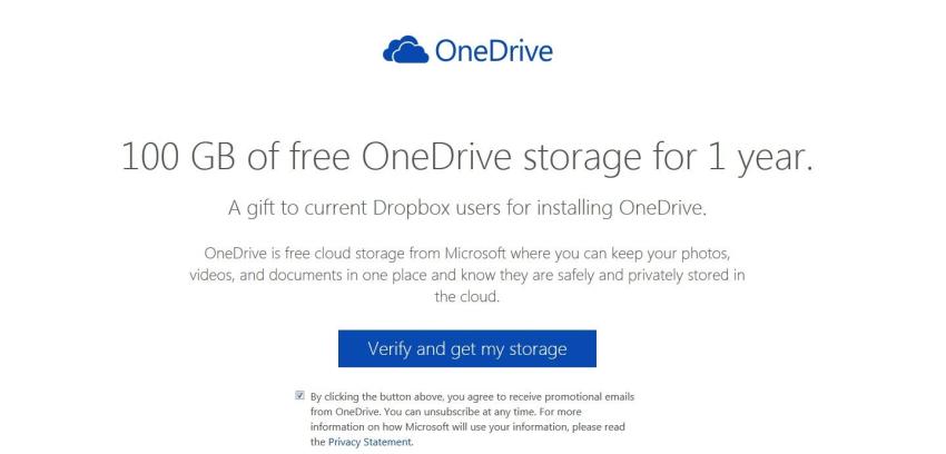 Microsoft está regalando 100GB en OneDrive a los usuarios de Dropbox