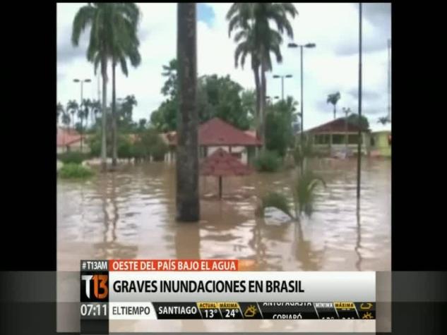 Así son las inundaciones que afectan el oeste de Brasil